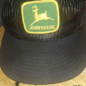 John Deere Black and Green Mesh Cap
